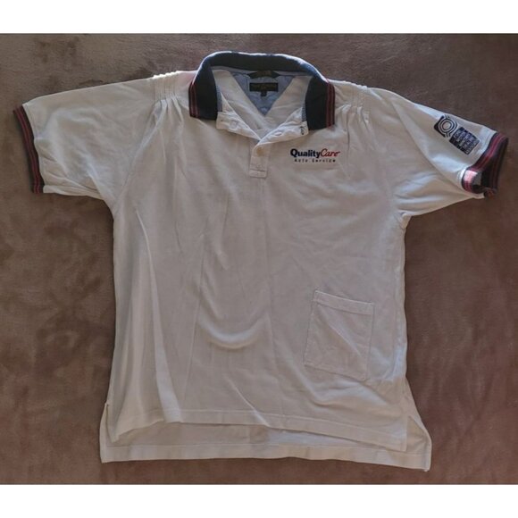 Tommy Hilfiger Polo Shirt Women XL QualityCare Auto Serv Hub City Ford UPCYCLED - Picture 8 of 8